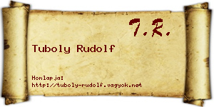 Tuboly Rudolf névjegykártya